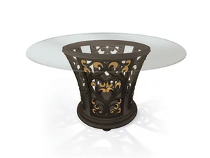 6106 - Round wood and glass table _ Carpanese Home